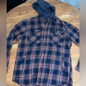 RIP Curl men’s flannel with hoodie XL